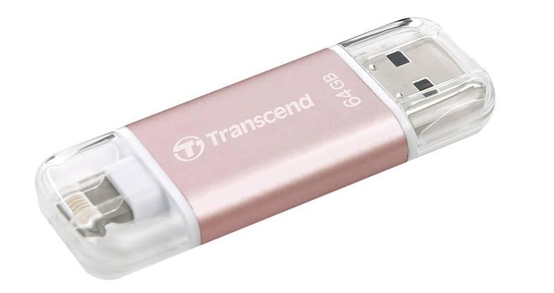 USB Flash Transcend JetDrive Go 300 64GB růžový