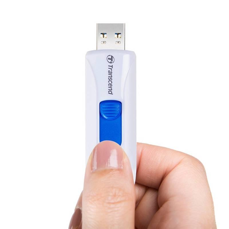 USB Flash Transcend JetFlash 790W 64GB bílá modrá, USB, Flash, Transcend, JetFlash, 790W, 64GB, bílá, modrá