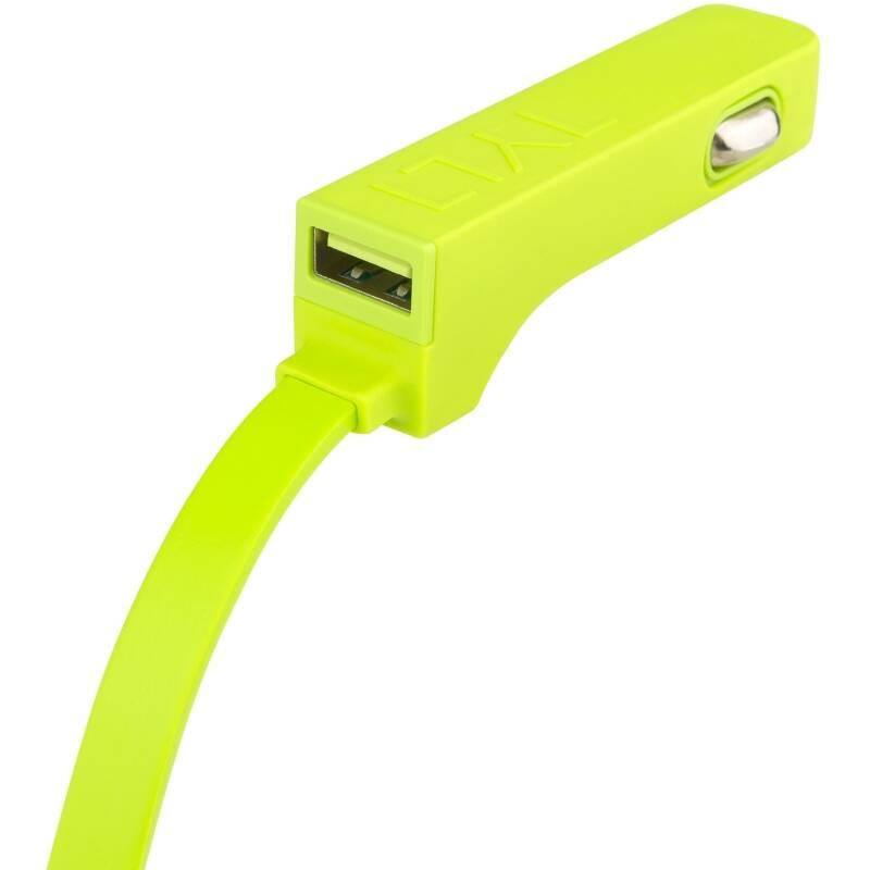 Adaptér do auta TYLT RIBBN, USB micro USB kabel 1m zelený