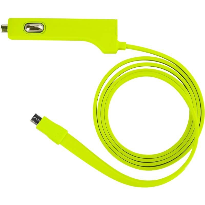 Adaptér do auta TYLT RIBBN, USB micro USB kabel 1m zelený