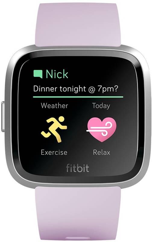 Chytré hodinky Fitbit Versa Lite - Lilac Band Silver case