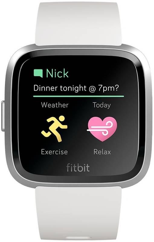 Chytré hodinky Fitbit Versa Lite - White Band Silver Case