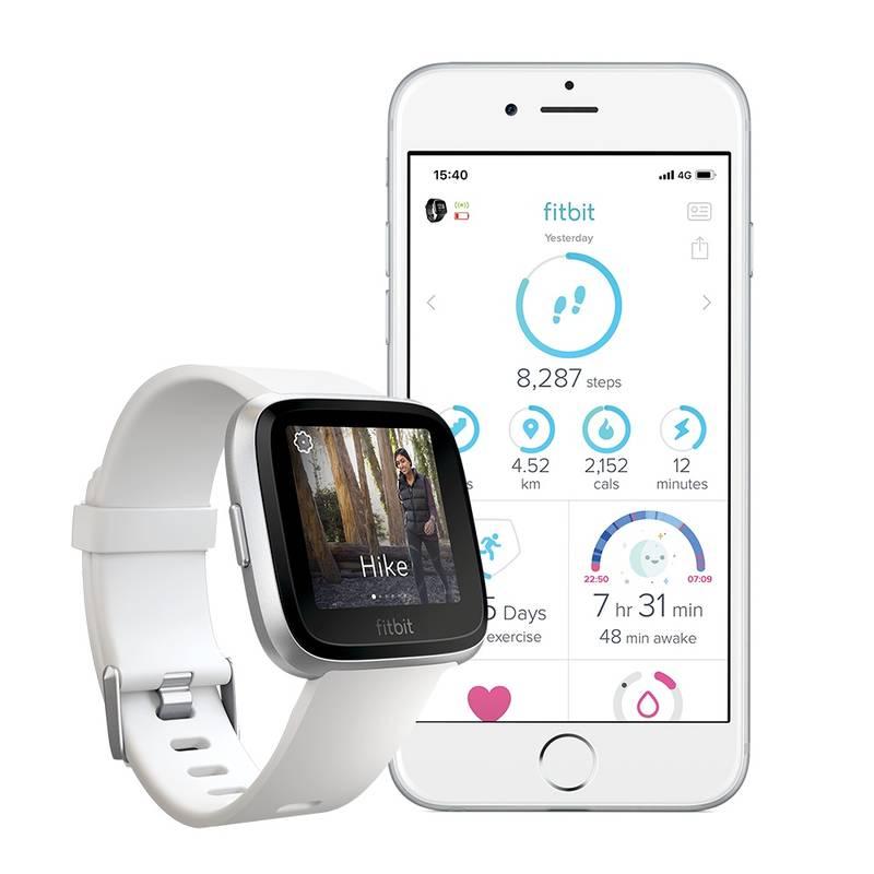 Chytré hodinky Fitbit Versa Lite - White Band Silver Case
