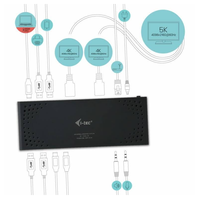 Dokovací stanice i-tec USB 3.0 USB-C Dual Display Power Adapter 100W, Dokovací, stanice, i-tec, USB, 3.0, USB-C, Dual, Display, Power, Adapter, 100W