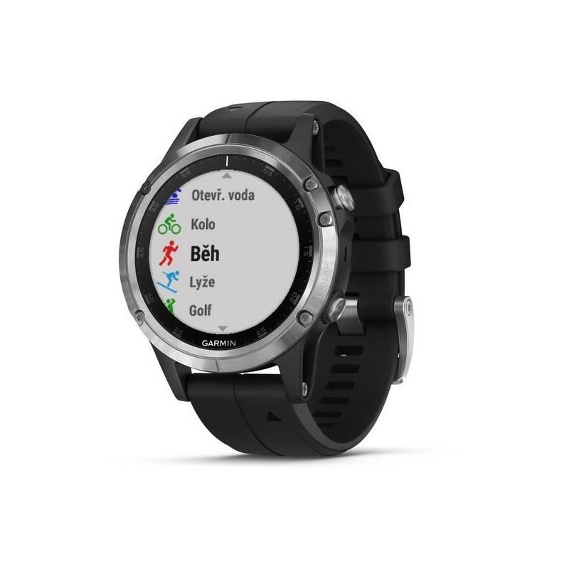 Hodiny Garmin Fenix5 Plus černé stříbrné