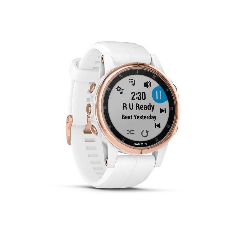 Hodiny Garmin Fenix5S Plus bílé zlaté