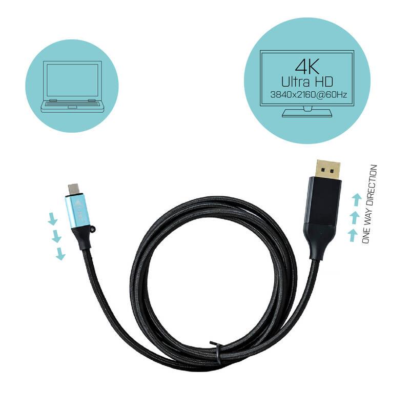 Kabel i-tec USB-C DisplayPort, 1,5m černý, Kabel, i-tec, USB-C, DisplayPort, 1,5m, černý