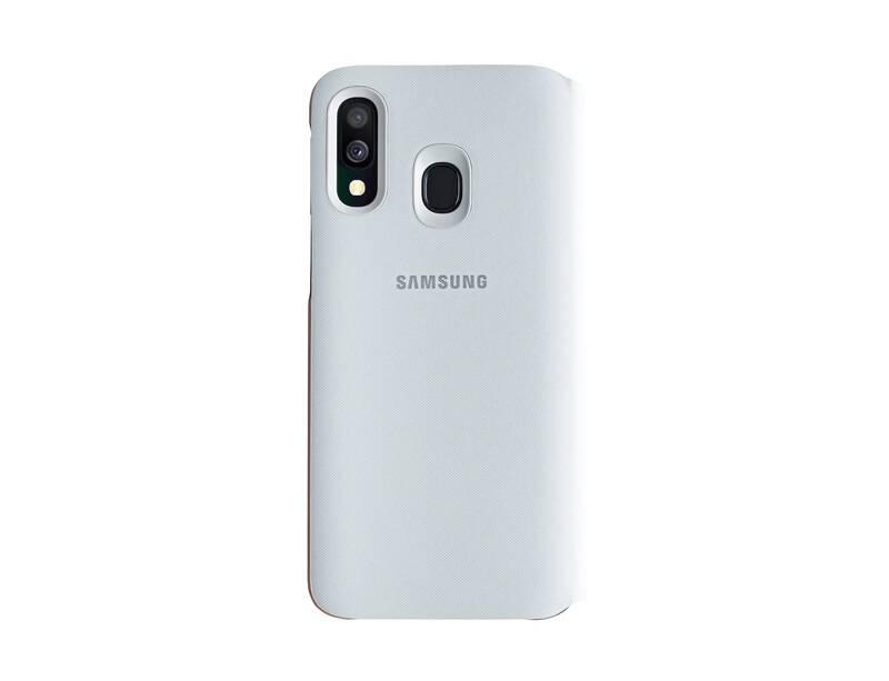 Pouzdro na mobil flipové Samsung Wallet Cover pro Galaxy A40 bílé