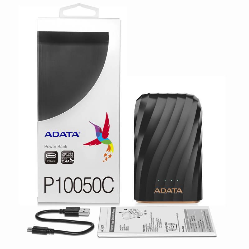 Powerbank ADATA P10050C 10050mAh, USB-C černá