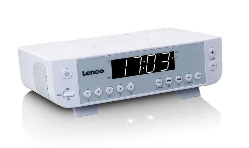 Radiopřijímač Lenco KCR-11 bílý, Radiopřijímač, Lenco, KCR-11, bílý