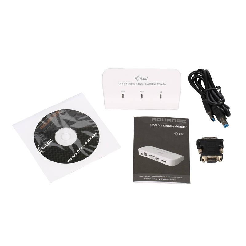 Redukce i-tec USB 3.0 HDMI, DVI, VGA bílá