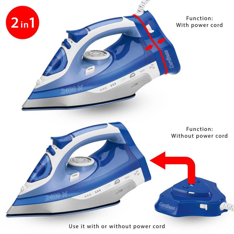 Žehlička Clatronic DB 3706 bílé modré