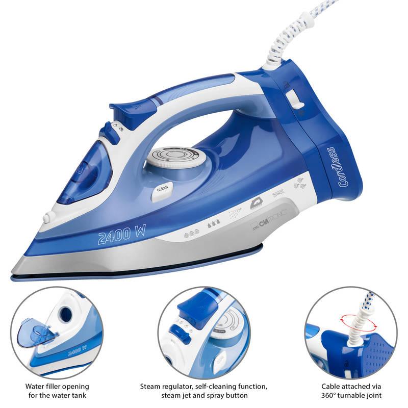 Žehlička Clatronic DB 3706 bílé modré
