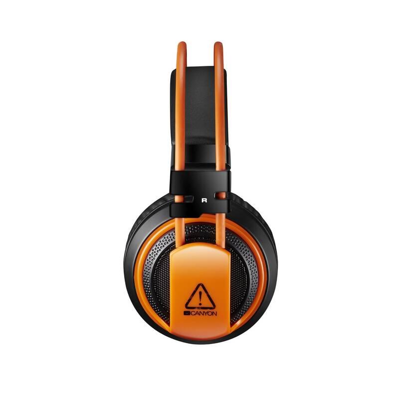 Headset Canyon CND-SGHS5, USB 3,5mm jack černý oranžový, Headset, Canyon, CND-SGHS5, USB, 3,5mm, jack, černý, oranžový