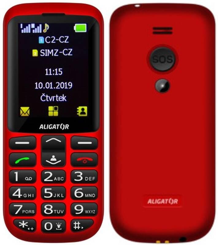 Mobilní telefon Aligator A700 Senior Dual SIM červený