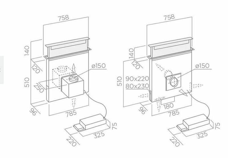 Odsavač par Elica PANDORA BL F 90 černý