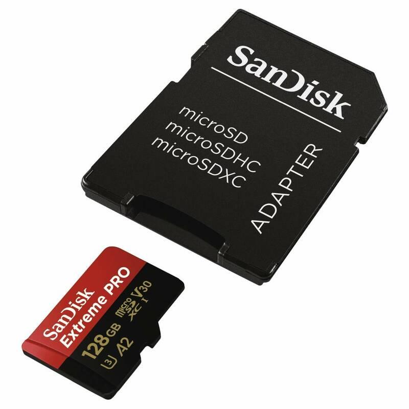 Paměťová karta Sandisk Micro SDXC Extreme Pro 128GB A2 C10 V30 UHS-I adapter