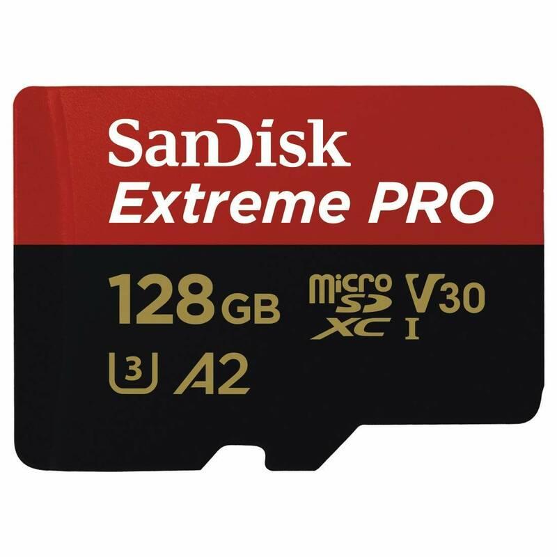 Paměťová karta Sandisk Micro SDXC Extreme Pro 128GB A2 C10 V30 UHS-I adapter