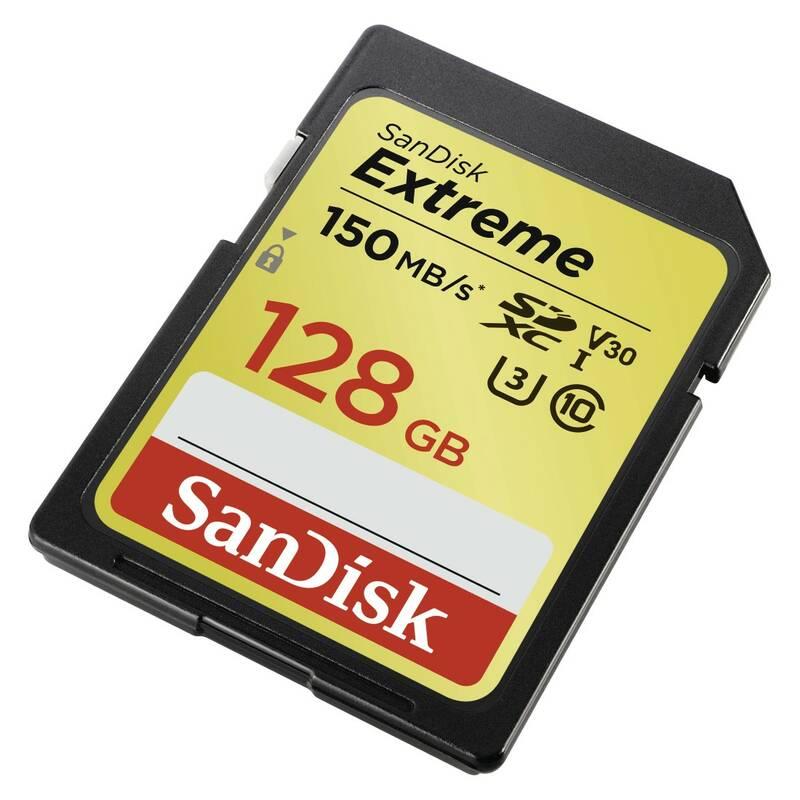 Paměťová karta Sandisk SDXC Extreme 128GB UHS-I U3 V30, Paměťová, karta, Sandisk, SDXC, Extreme, 128GB, UHS-I, U3, V30