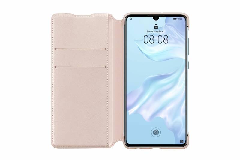 Pouzdro na mobil flipové Huawei Wallet Cover pro P30 růžové