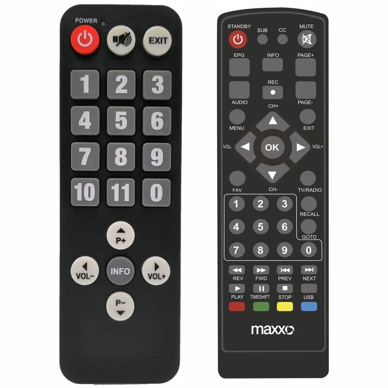 Set-top box Maxxo STB T2 senior ovladač černý