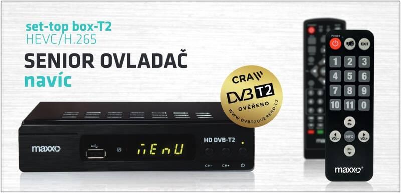 Set-top box Maxxo STB T2 senior ovladač černý