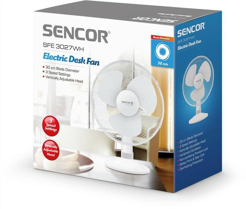 Ventilátor stolní Sencor SFE 3027WH bílý, Ventilátor, stolní, Sencor, SFE, 3027WH, bílý