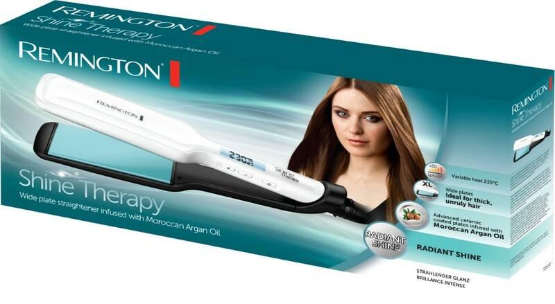 Žehlička na vlasy Remington Shine Therapy S8550 bílá