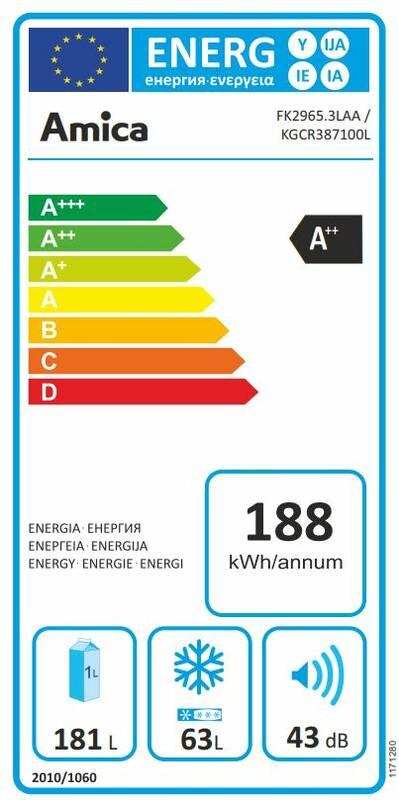 Chladnička s mrazničkou Amica KGCR 387100 L modrá