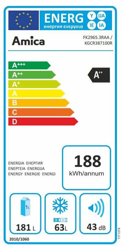 Chladnička s mrazničkou Amica KGCR 387100 R červená