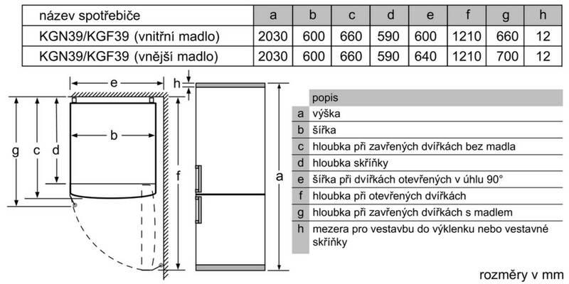 Chladnička s mrazničkou Bosch KGN39VI45, Chladnička, s, mrazničkou, Bosch, KGN39VI45