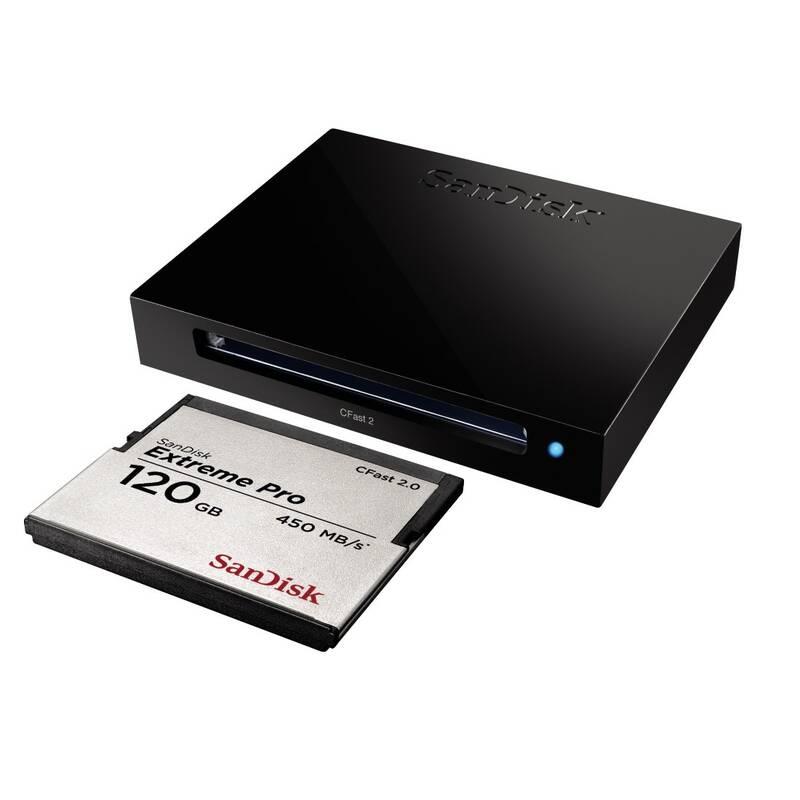 Čtečka paměťových karet Sandisk pro CFast 2.0, USB 3.0, rychlost do 500 MB s