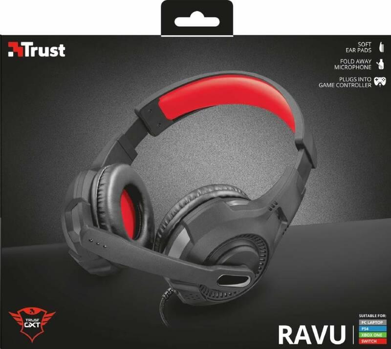 Headset Trust GXT 307 Ravu Gaming pro PC PS4 - červený