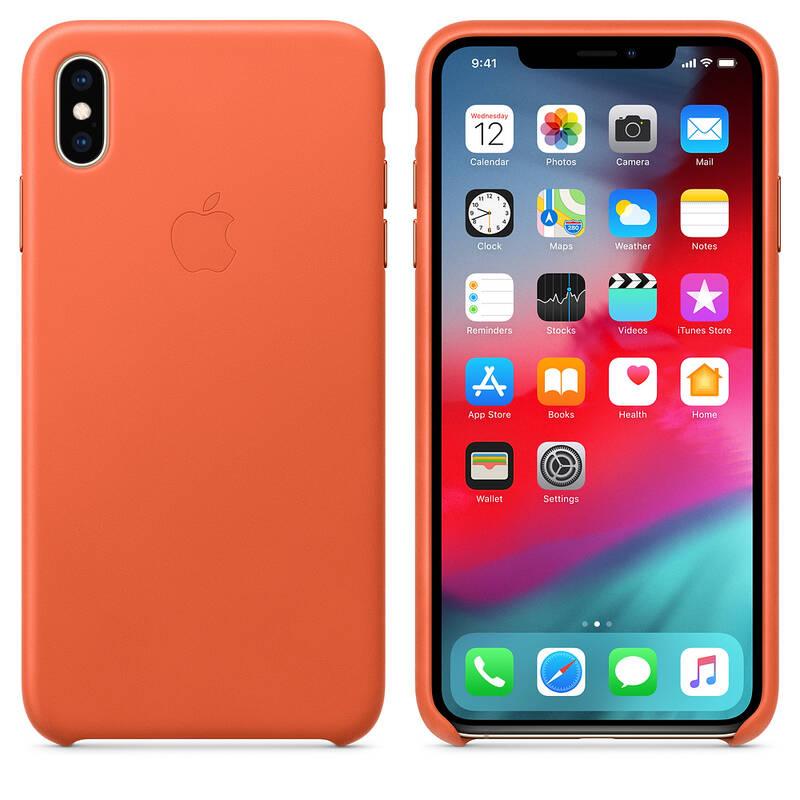 Kryt na mobil Apple Leather Case pro iPhone Xs Max - temně oranžový