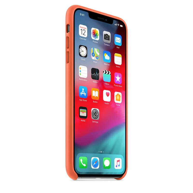 Kryt na mobil Apple Leather Case pro iPhone Xs Max - temně oranžový