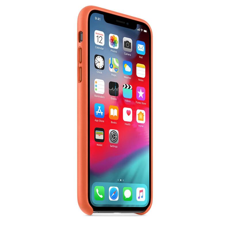 Kryt na mobil Apple Leather Case pro iPhone Xs - temně oranžový