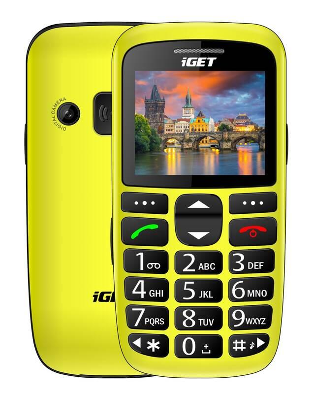 Mobilní telefon iGET SIMPLE D7 Single SIM žlutý, Mobilní, telefon, iGET, SIMPLE, D7, Single, SIM, žlutý
