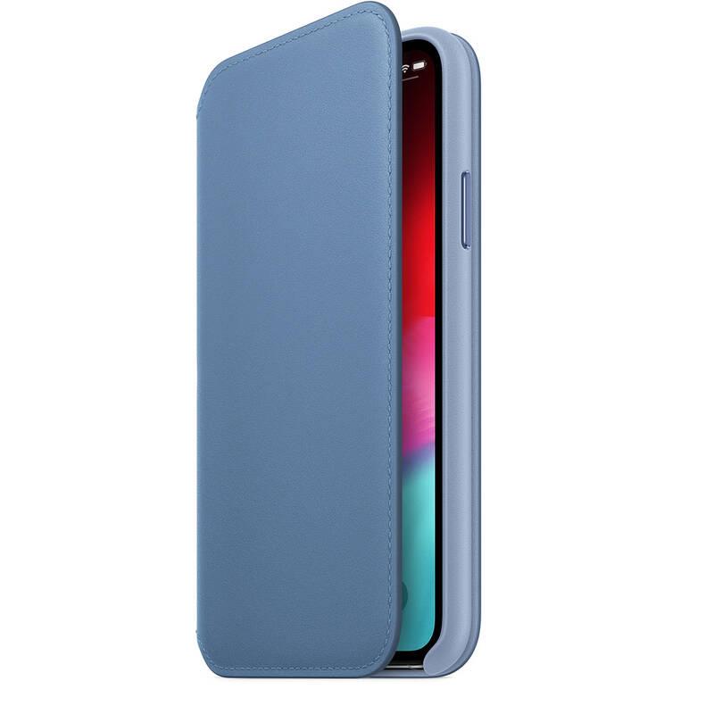 Pouzdro na mobil flipové Apple Leather Folio pro iPhone Xs - chrpově modré