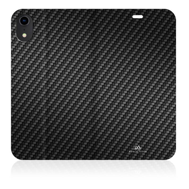 Pouzdro na mobil flipové Black Rock Flex Carbon Booklet pro Apple iPhone XR černé