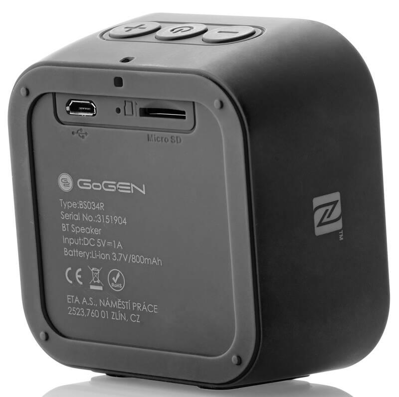 Přenosný reproduktor GoGEN BS 034B černý