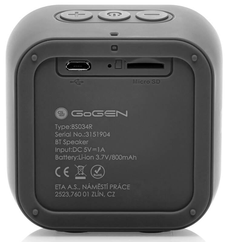 Přenosný reproduktor GoGEN BS 034B černý