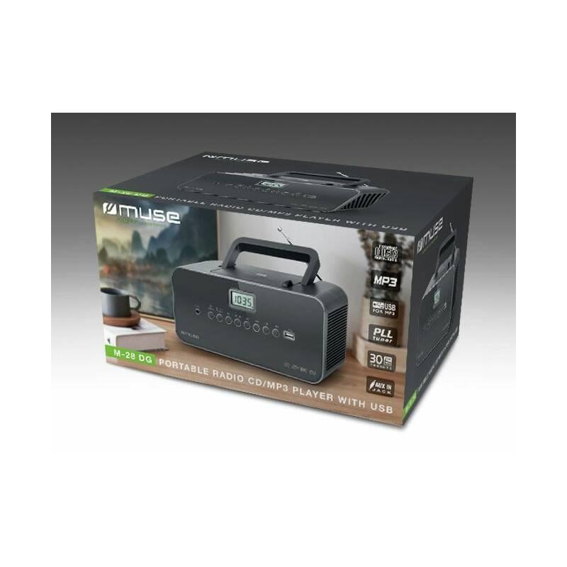Radiopřijímač s CD MUSE M-28DG šedý