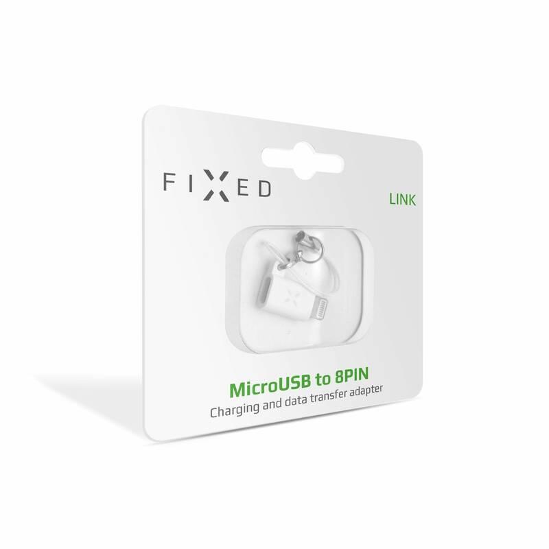 Redukce FIXED MicroUSB Lightning bílá, Redukce, FIXED, MicroUSB, Lightning, bílá