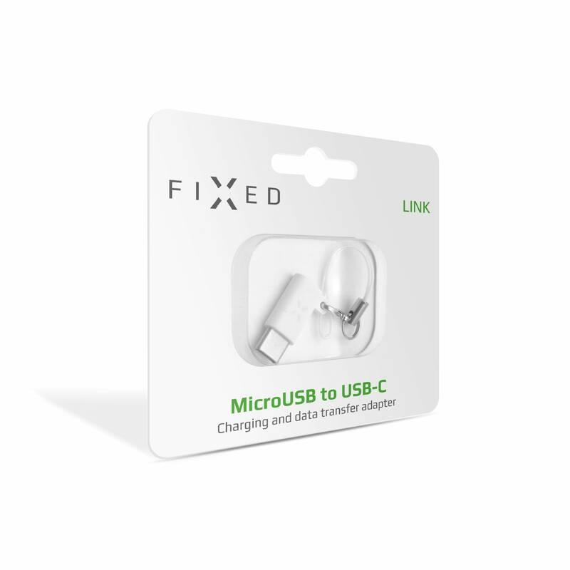 Redukce FIXED MicroUSB USB-C bílá