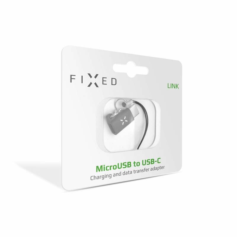Redukce FIXED MicroUSB USB-C černá, Redukce, FIXED, MicroUSB, USB-C, černá