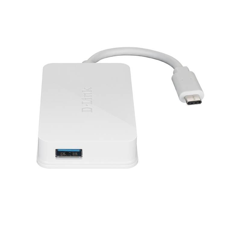 USB Hub D-Link USB-C 4x USB 3.0 bílý