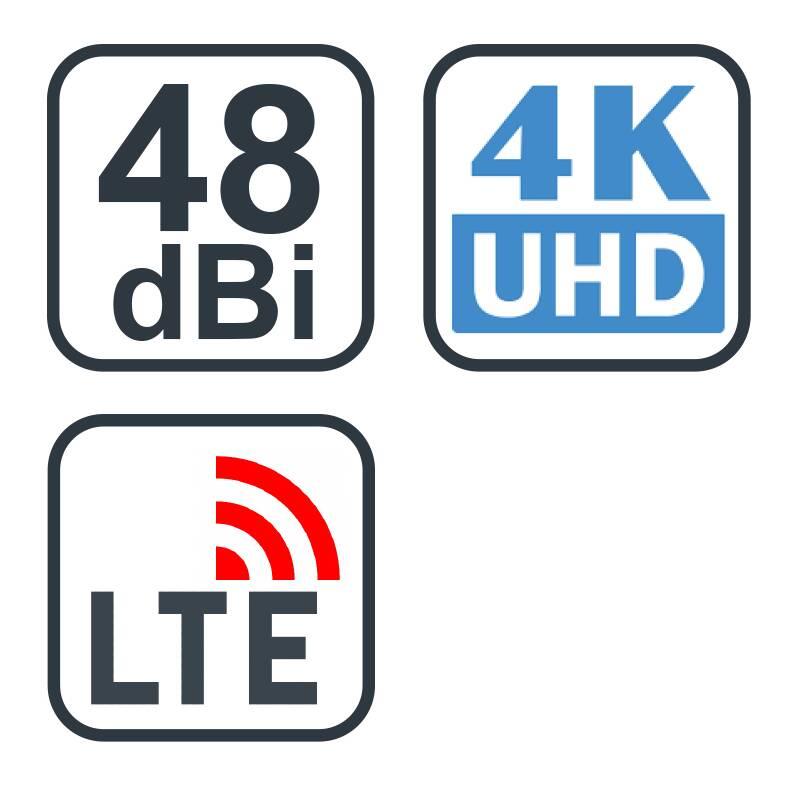 Venkovní anténa Evolveo Jade 2 LTE, 48dBi aktivní DVB-T T2, LTE filtr
