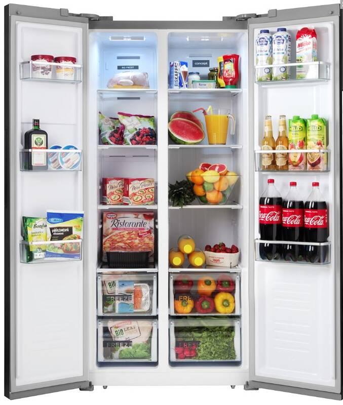 Americká lednice Concept LA7383 nerez