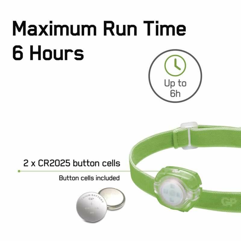 Čelovka GP 1× LED, 2× 2025 - zelená