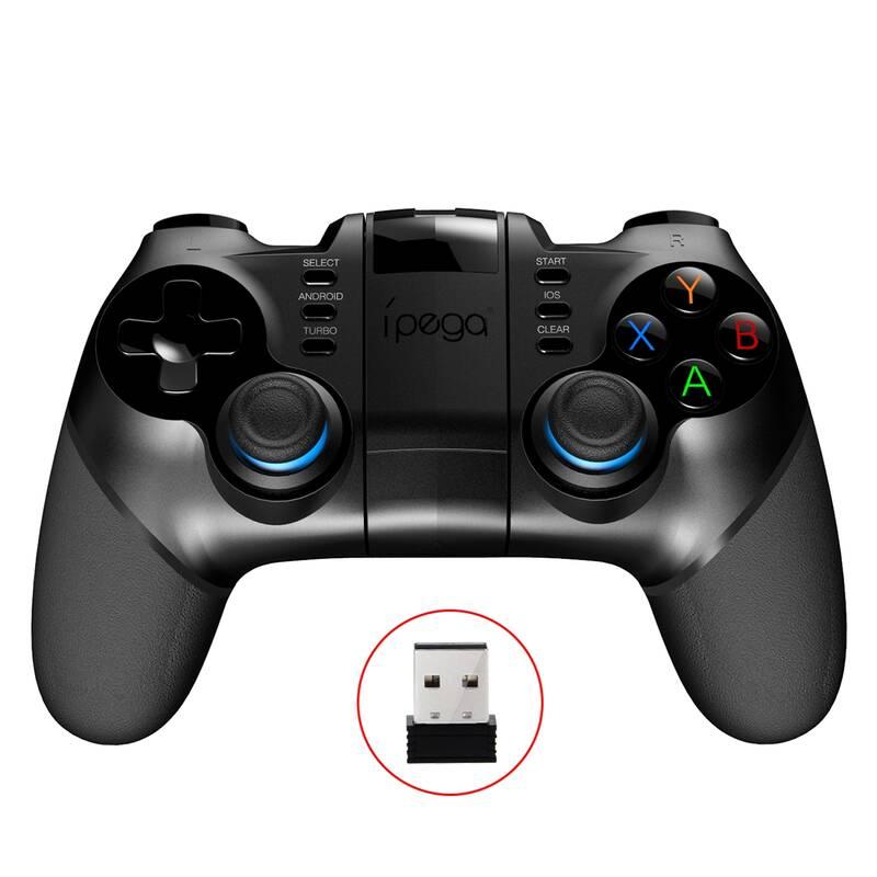 Gamepad iPega 3v1 s USB přímačem, iOS Android, BT černý